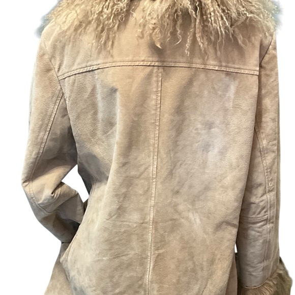 VNTG XOXO Brand 90s Penny Lane Genuine Suede Leather and Fur Coat - Picture 6 of 15